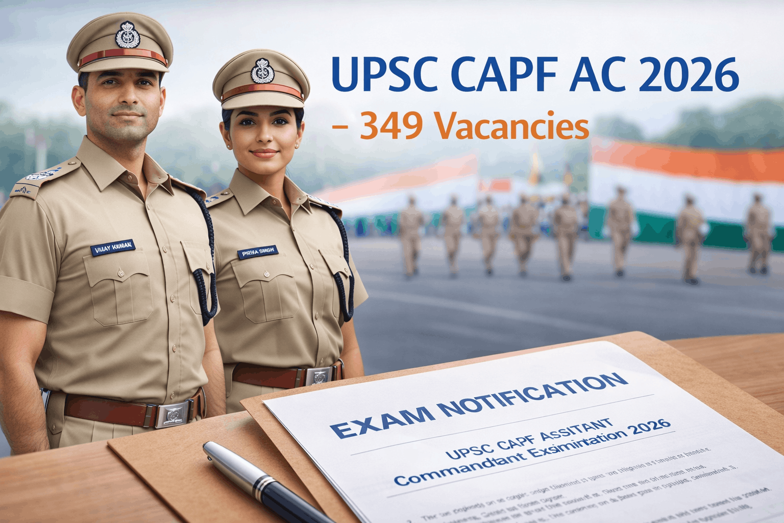 UPSC CAPF AC 2026 – 349 Assistant Commandant Vacancies | Apply Online & Full Details