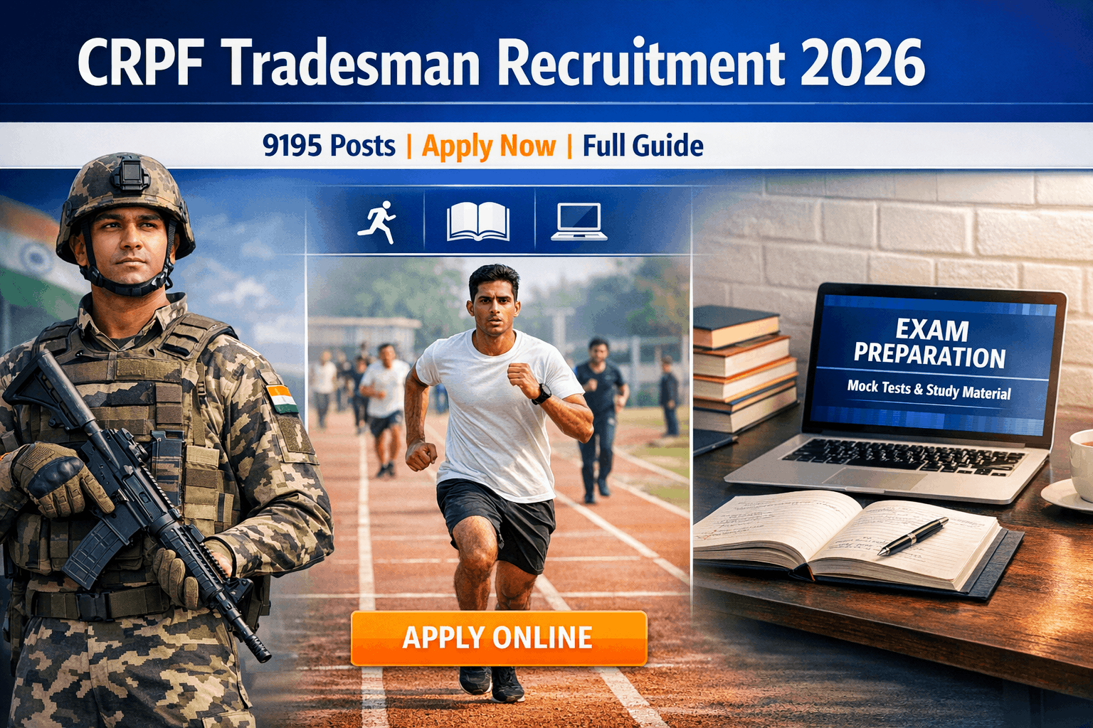 CRPF Constable Tradesman Recruitment 2026 – 9195 Posts | Apply Online, Full Guide Inside