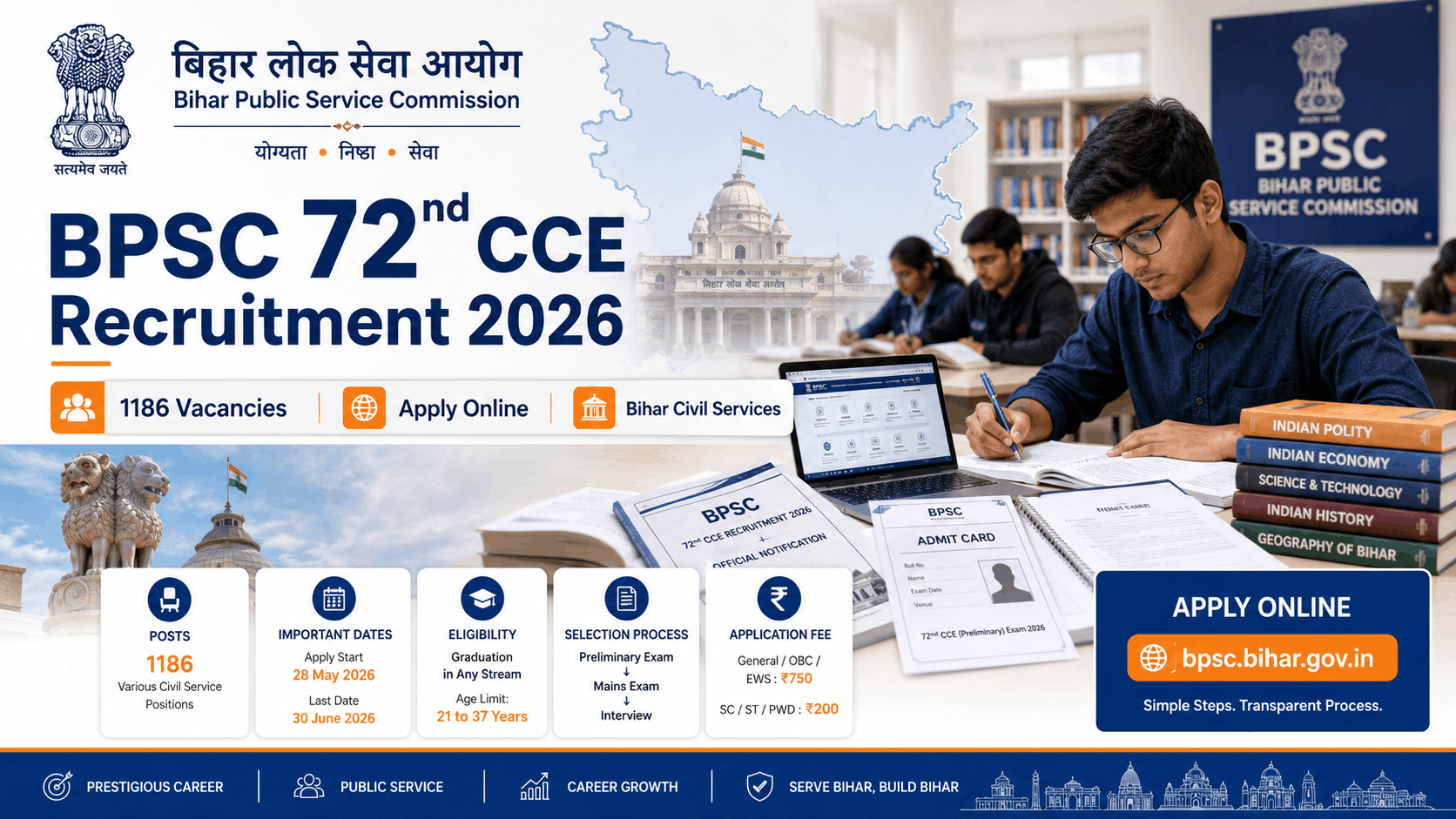 BPSC 72nd CCE Recruitment 2026
