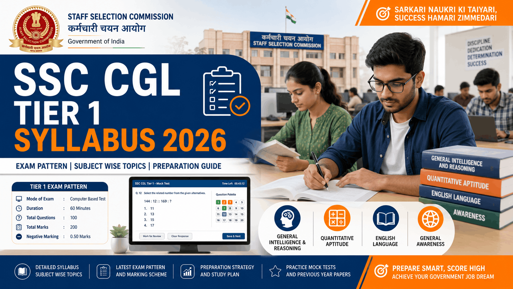 SSC CGL Tier 1 Syllabus 2026