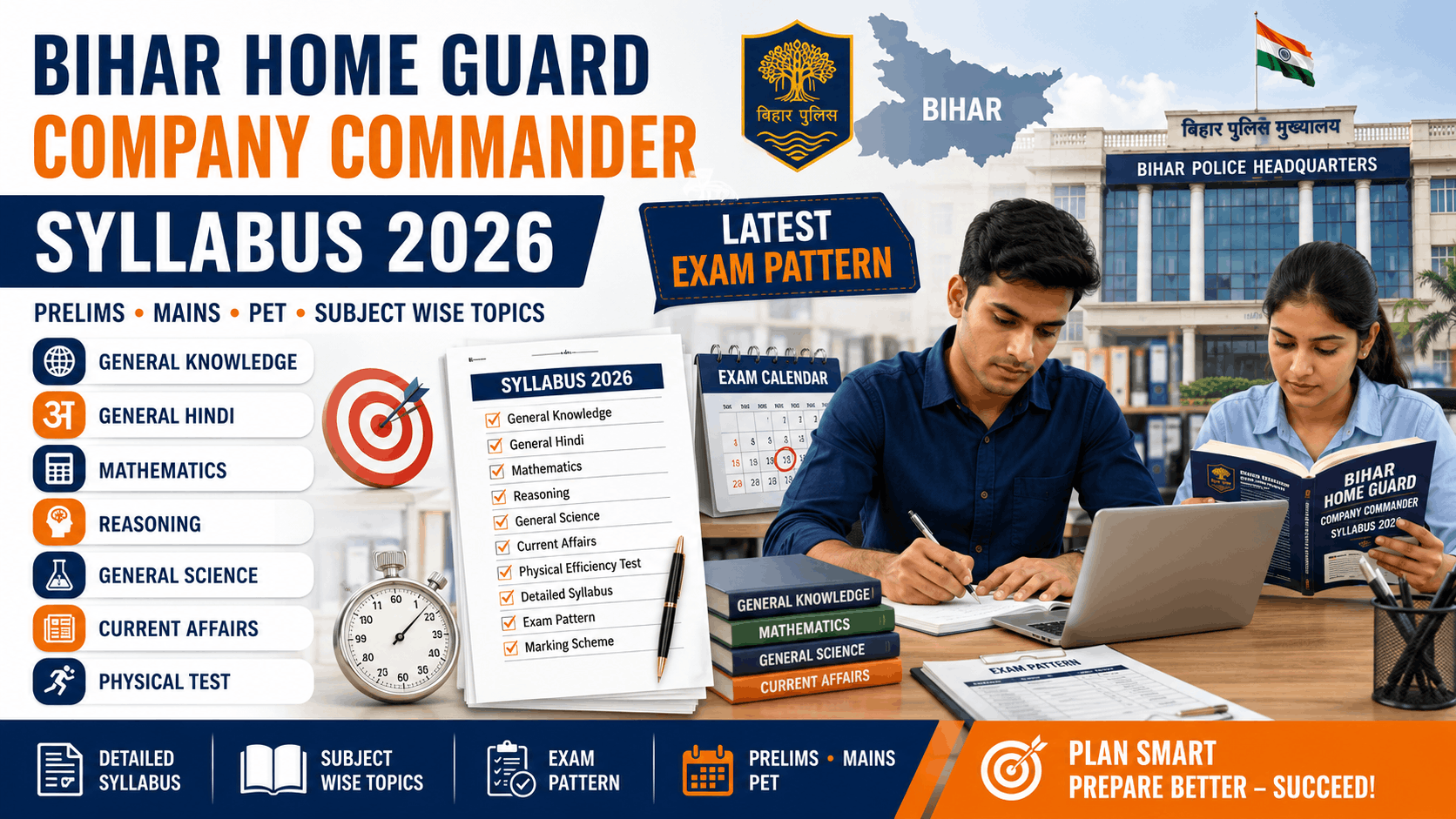 Bihar Home Guard Company Commander Syllabus 2026 PDF: Subject Wise Exam Pattern, Preparation Strategy