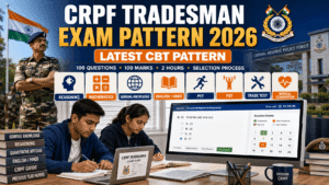 CRPF Tradesman Exam Pattern 2026 CBT paper pattern, subjects, marks, selection process and physical test details.