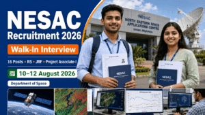 NESAC Recruitment 2026 walk-in interview for 16 Research Scientist, JRF and Project Associate posts
