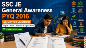 SSC JE General Awareness Previous Year Questions